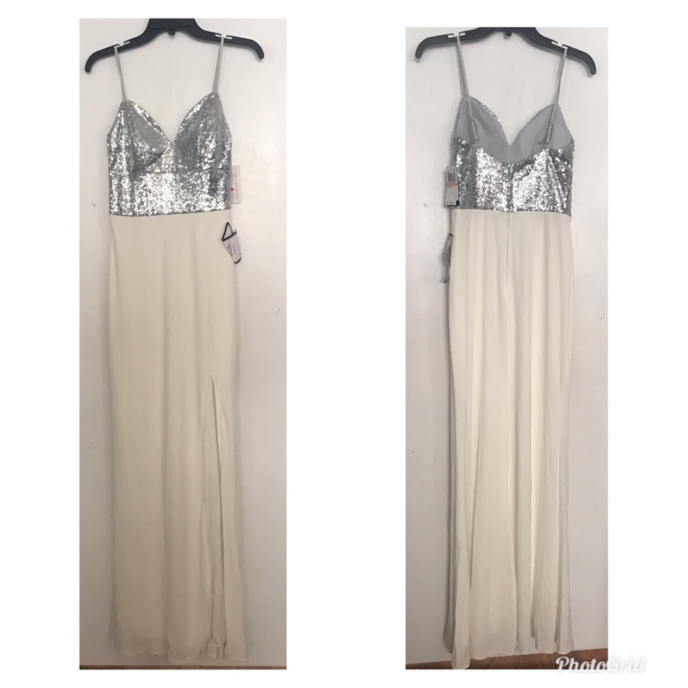 Silver & white Sequin Homecoming or Prom formal